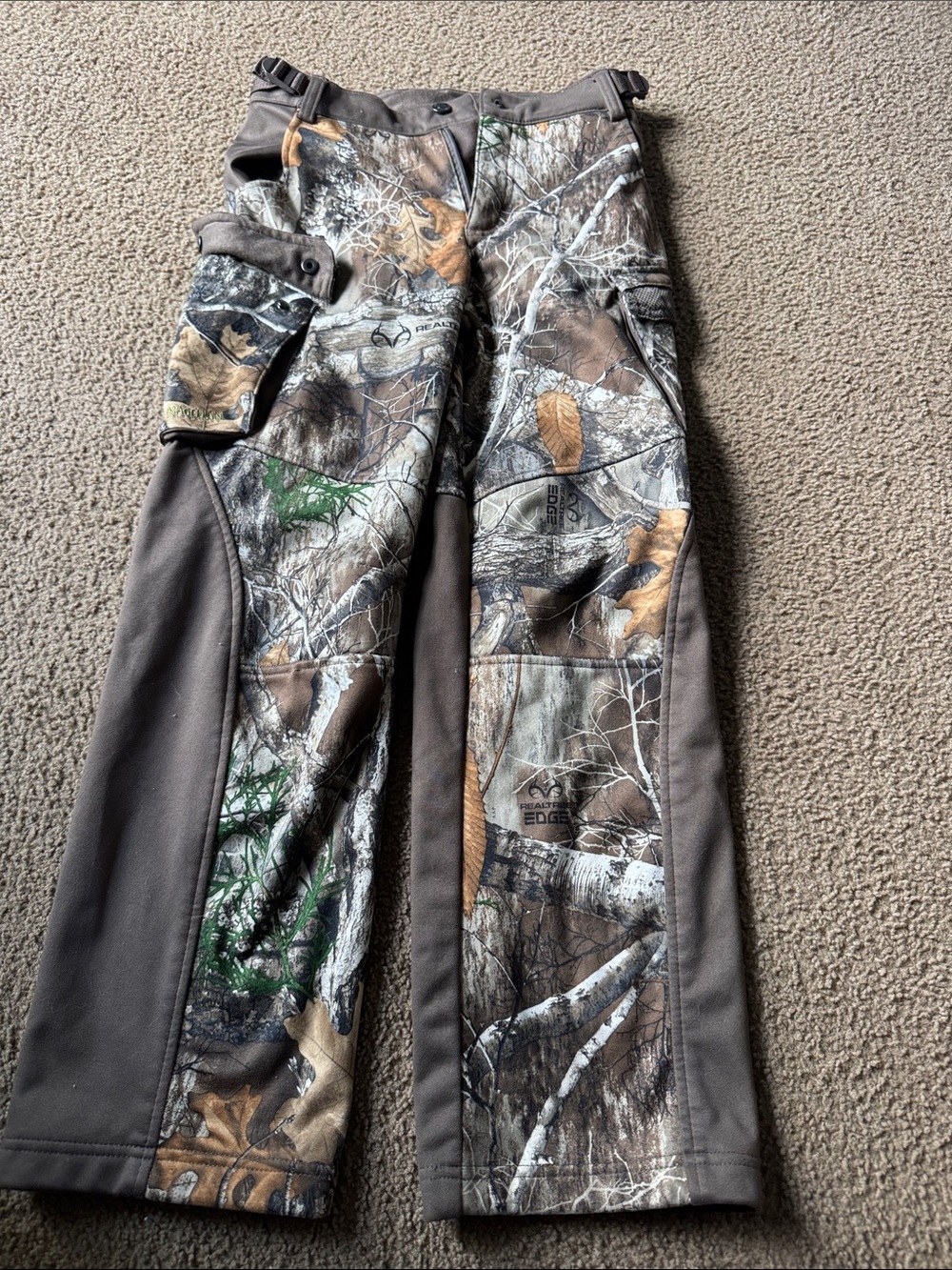 Realtree Camo Softshell Hunting Pants - Brown/Green/Gray size M